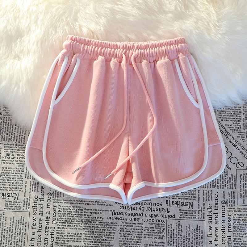 

Спортивные шорты для девочек, новые летние с высокой талией, свободные, тонкие, повседневные, большого размера M розовый