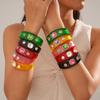 1Pcs Personalized Colorful Clear Cuff Bangle Jewelry Sweet Geometric C-Shaped  Resin Open Bracelet For Women