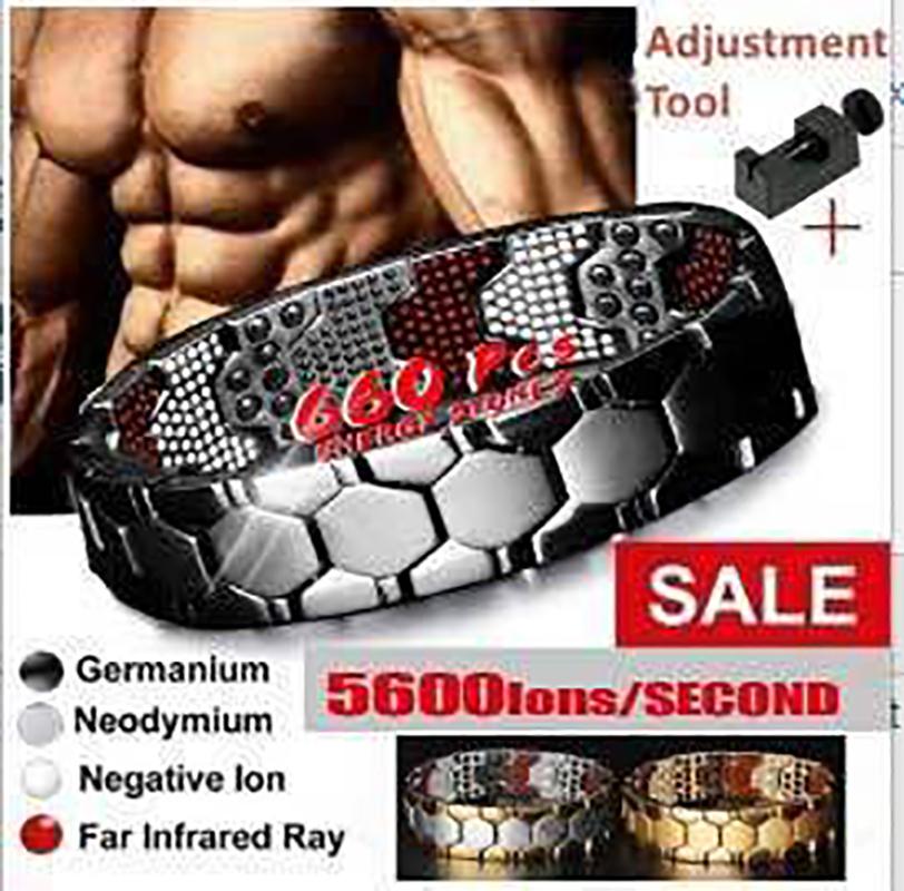 Men Healthy Magnetic Energy Bracelet Fashion Geometric Jewelry Personality Accessories Removable Promote Metabolism Health Chain