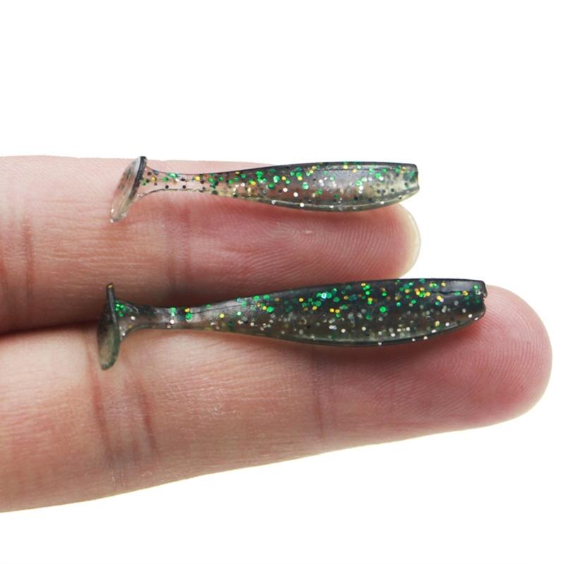 10Pcs Soft Lures Worm Baits Small Fishes Tail Swimbaits Lures Fishing Baits