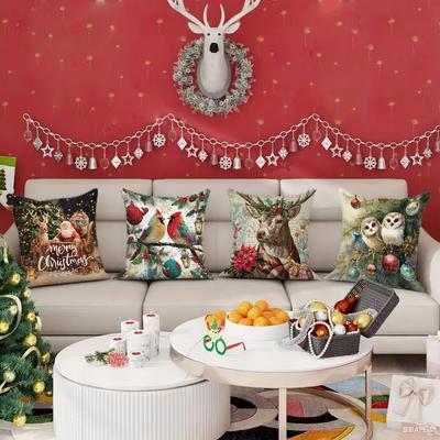 Christmas-themed Pillow CoversSuitable for Sofa Car Bedroom Decorative Cushion Cover Pillow Cover
