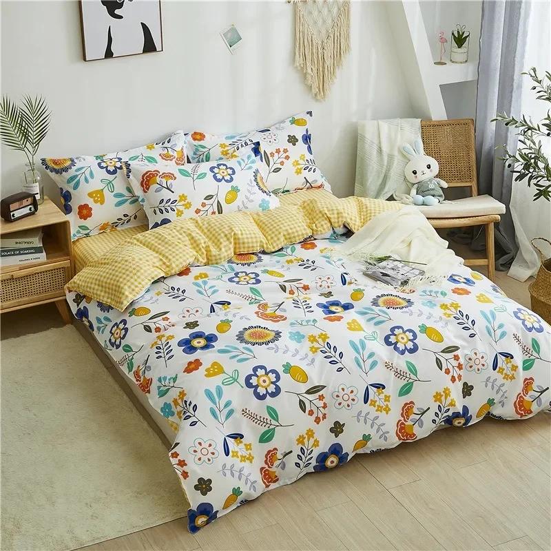 

1PC Cartoon Plant Floral Print Duvet Cover Single Piece Skin Friendly Duvet Cover Suitable for Bedroom Duvet Cover Bedding Set 1pc 180x220cm