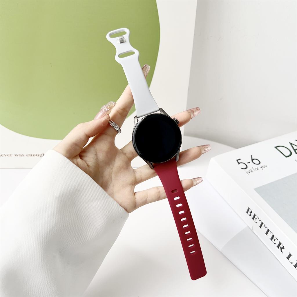 20 22mm Watch Strap for Samsung Galaxy Watch 6/5/4 40 44/Watch 5 Pro 45/Watch 6/4 Classic 43 47mm Soft Slim Silicone Band Correa