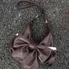 Bow-knot Lace Shoulder Bag Vintage Coffee-colored Large Capacity Handbag Y2k Hot Girl Bag Student Commuting Casual Crossbody Bag