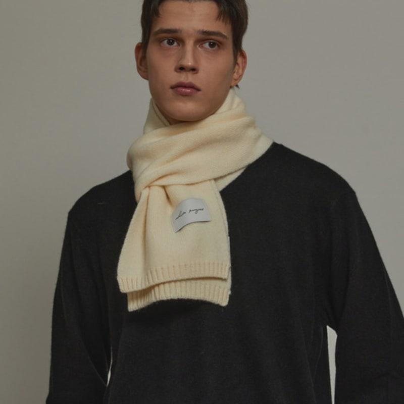 White Project VIRGIN WOOL KNIT MUFFLER_CREAM