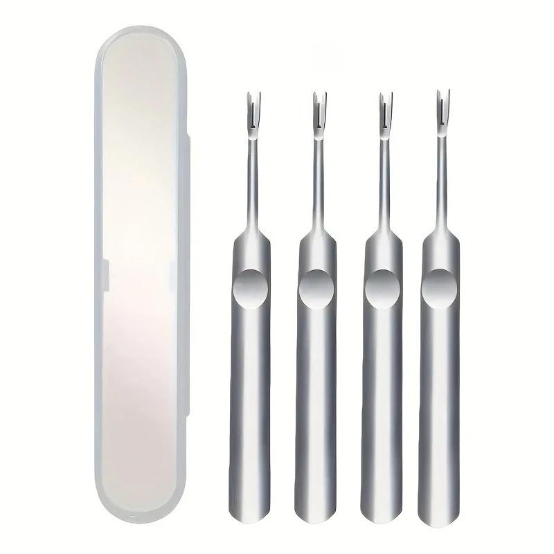 Professional Stainless Steel Cuticle Pusher Nail Exfoliator Dead Skin Fork Manicure And Pedicure Tools Nail Care Unscented