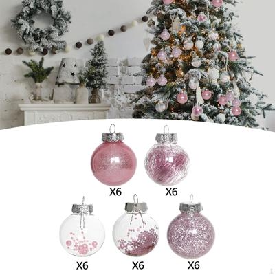 30 Pieces Christmas Tree Ball Ornament Xmas Decorative Bauble Small Pendant for Wedding Holiday
