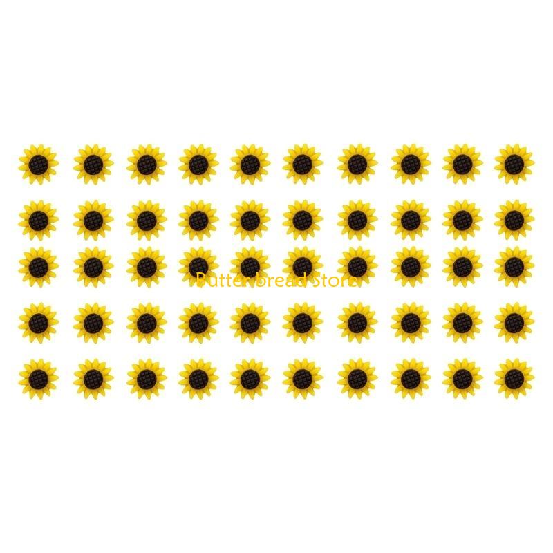 W89C Flower Push Pin for Office Bulletin Board Fabric Marking Picture Hanging Cork Notice Board Thumb Tacks 20/50/80Pcs