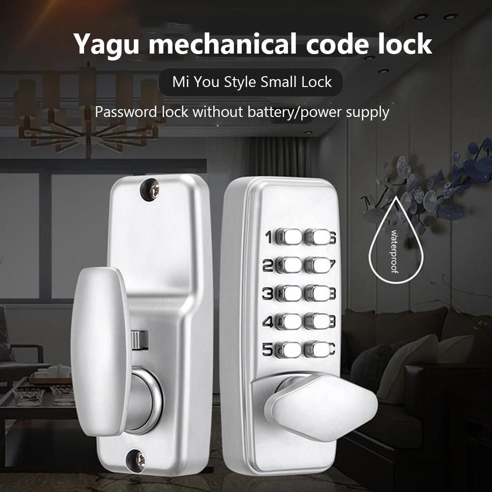 Metal Password Keyboard Lock Sturdy Waterproof Password Security Lock Antirust  Interchangeable Handle for Home Apartment