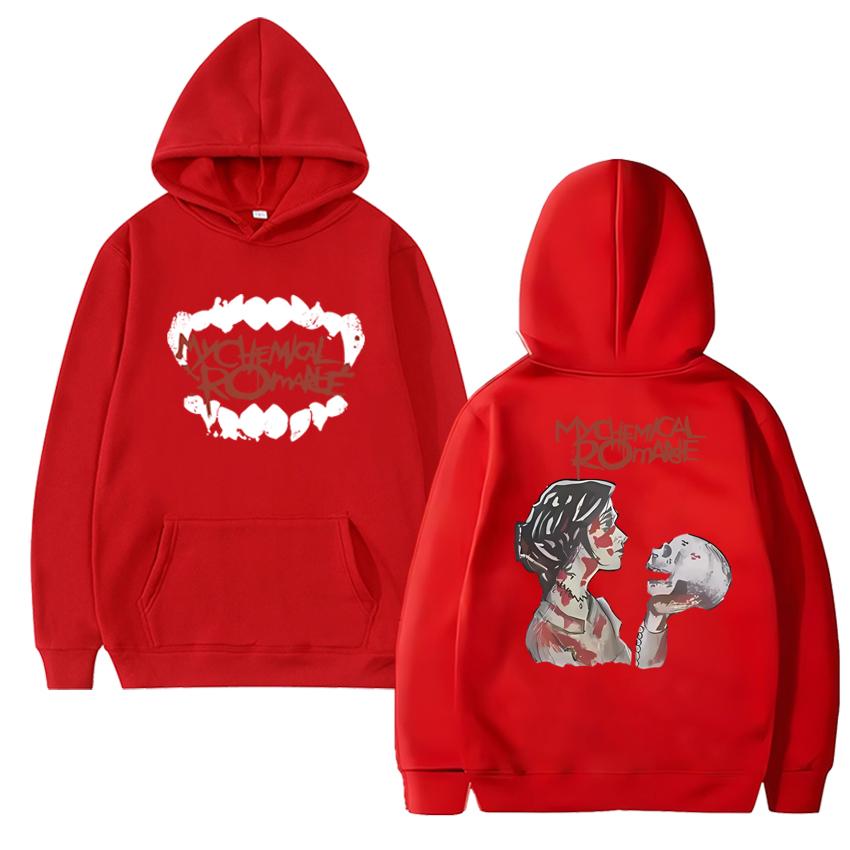 Rock Band My Chemical Romance Gothic Double Sided Graphics Streetwear Unisex Vintage Hip Hop Hoodies Men Women Fleece Sweatshirt