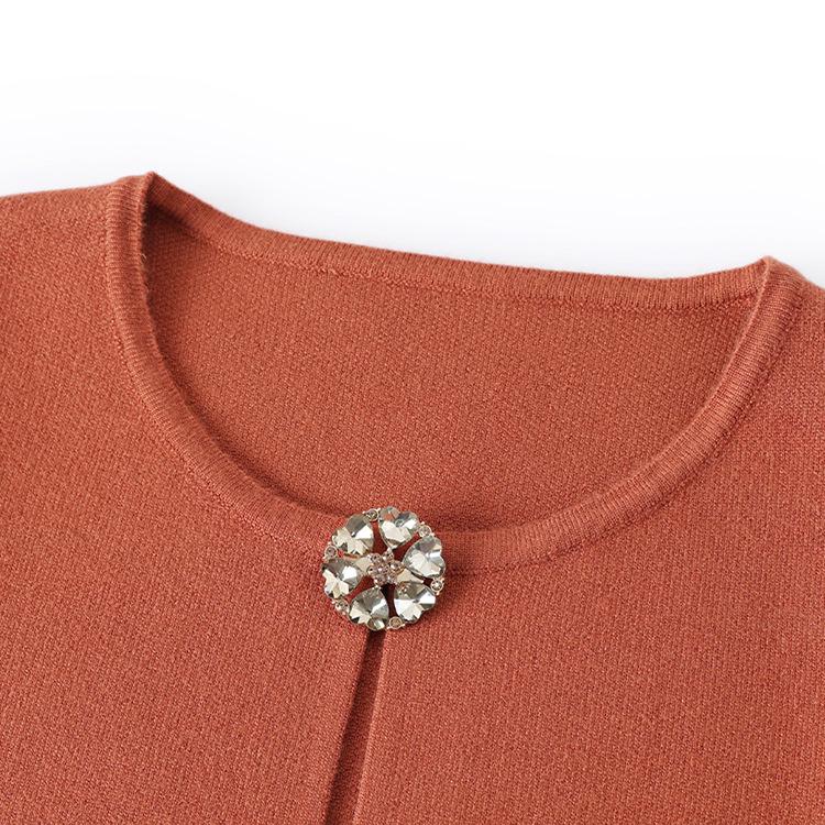 Elegant Autumn/Winter Knit Cardigan for Middle-aged and Elderly Women - Embroidered Stylish Sweater