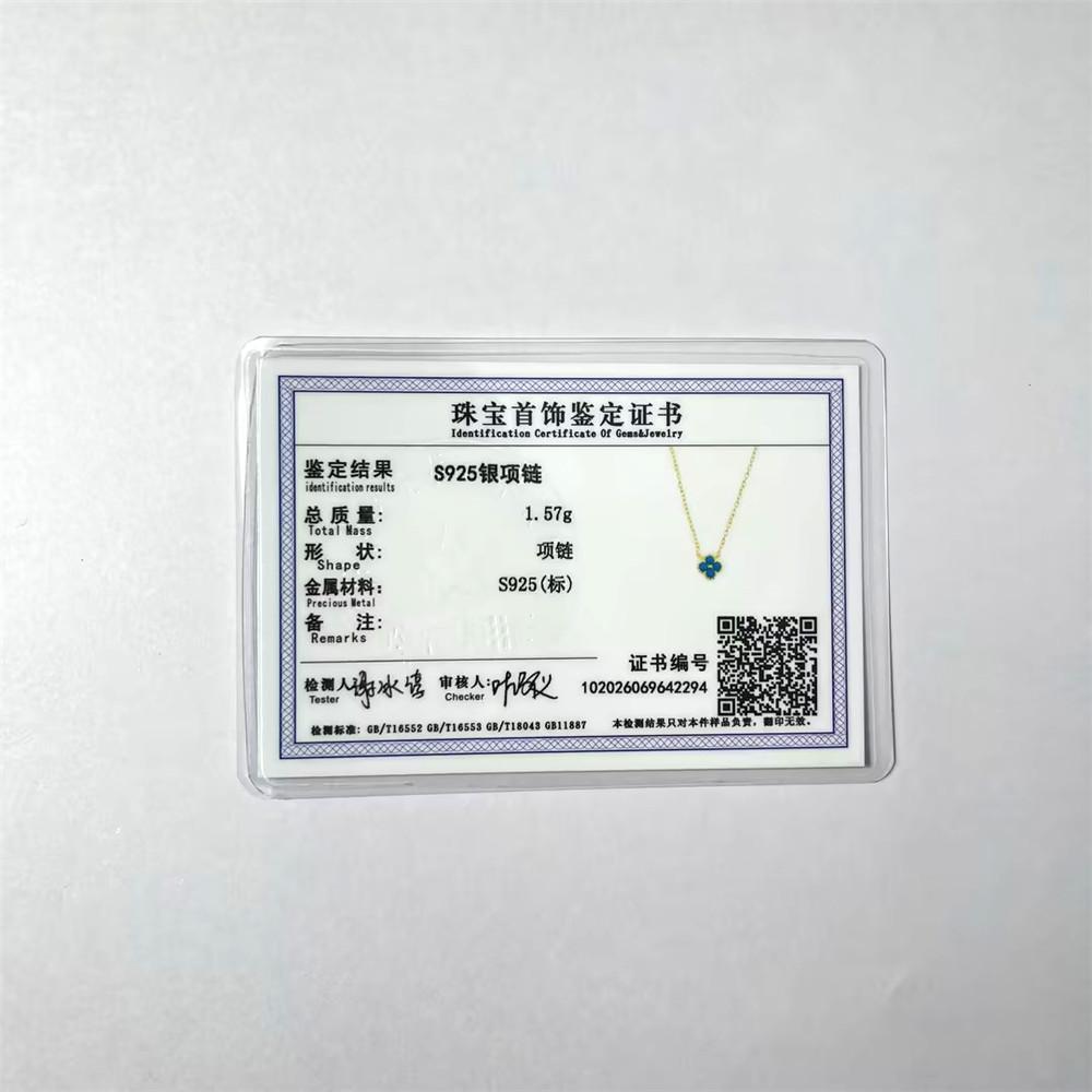 Aide Plata Real 925 Sterling Silver Lucky Lady Necklace European And American Four-leaf Clover Chain Necklace Turquoise Necklace