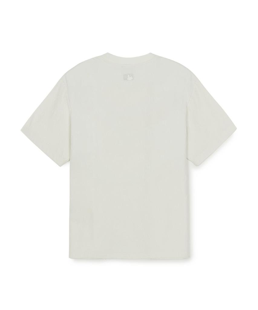 Emelbi Diamond Monogram Tone-Tone Jacquard Oversized Short Sleeve T-Shirt Ny (Ivory)
