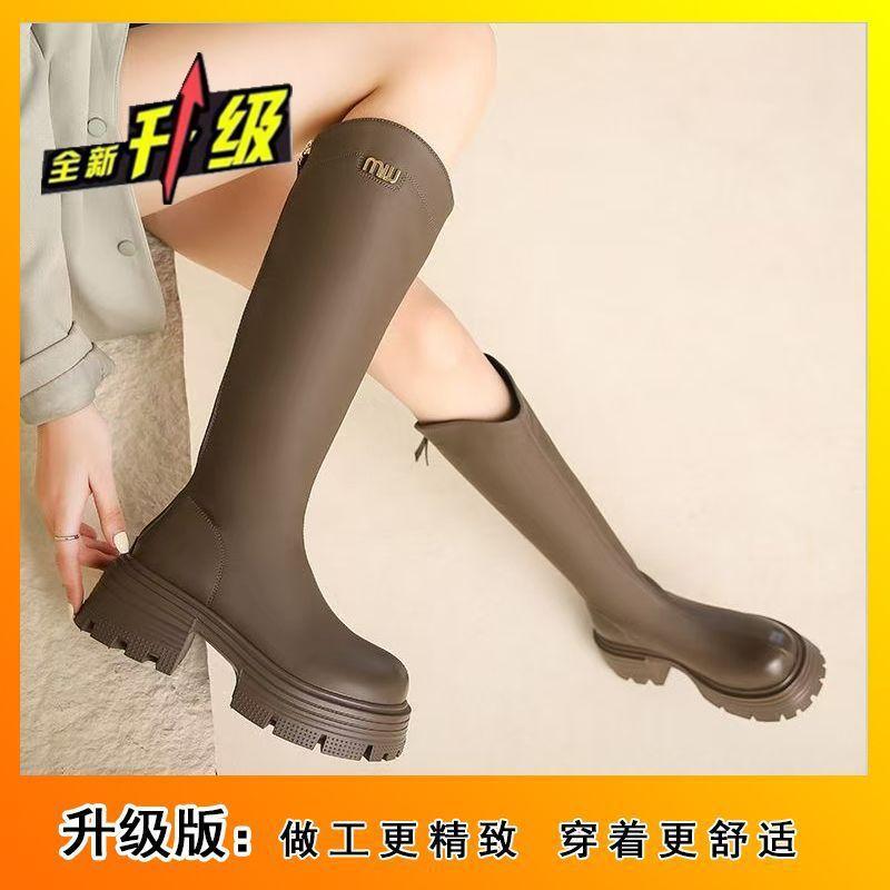 But knee boots women's 2025 autumn and winter new high boots retro western cowboy boots boots knight boots boots