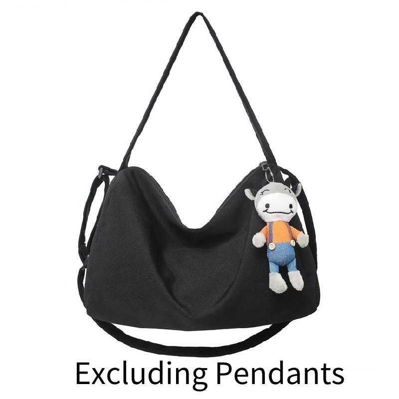 Large Capacity Canvas Single Shoulder Bag Street Fashion Nylon Messenger Bag чёрный