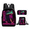 Italian Brainrot 3Pcs/Set Backpack With Messenger Bags ,Pencil Bags For Boy/Girls Best Gift 2D Flat Cartoon Student School Bags