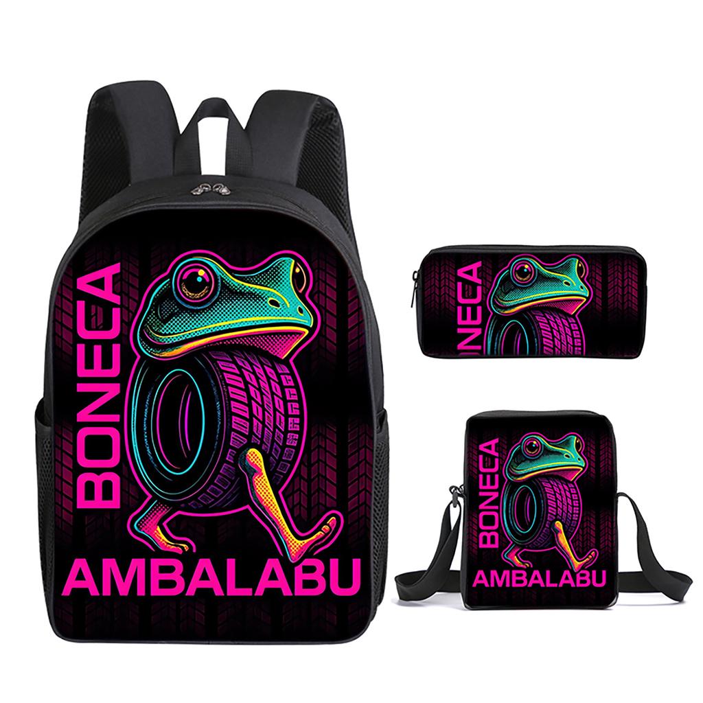 Italian Brainrot 3Pcs/Set Backpack With Messenger Bags ,Pencil Bags For Boy/Girls Best Gift 2D Flat Cartoon Student School Bags