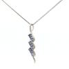 Tanzanite AA Round Pendant Necklace 925 Sterling Silver Rhodium Plated Nine Stone Pendant with Chain Gift for Women