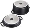Cotta Waterless Cooking Pot, Black, Diameter: 24cm, Height: 11.5cm, Lid: 3.5cm, 91469