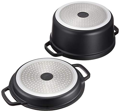 Cotta Waterless Cooking Pot, Black, Diameter: 24cm, Height: 11.5cm, Lid: 3.5cm, 91469