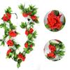Uflower 230cm Artificial Rose Flowers Vine DIY Wedding Decoration Wall Hanging Garland Home Room Garden Party Decor