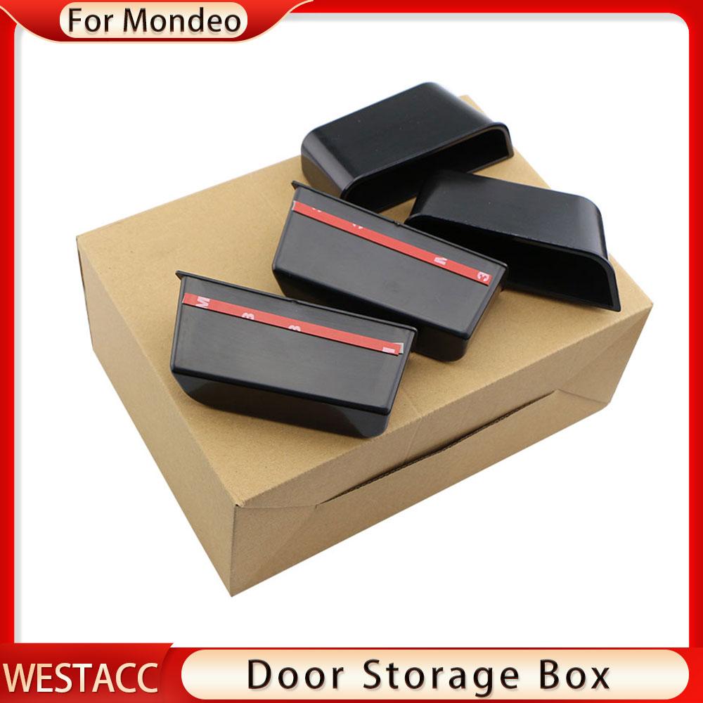 4Pcs Car Door Armrest Storage Box Tray for Ford Fusion Mondeo 2014 2015 2016 Door Arm Rest Container Orgainzation