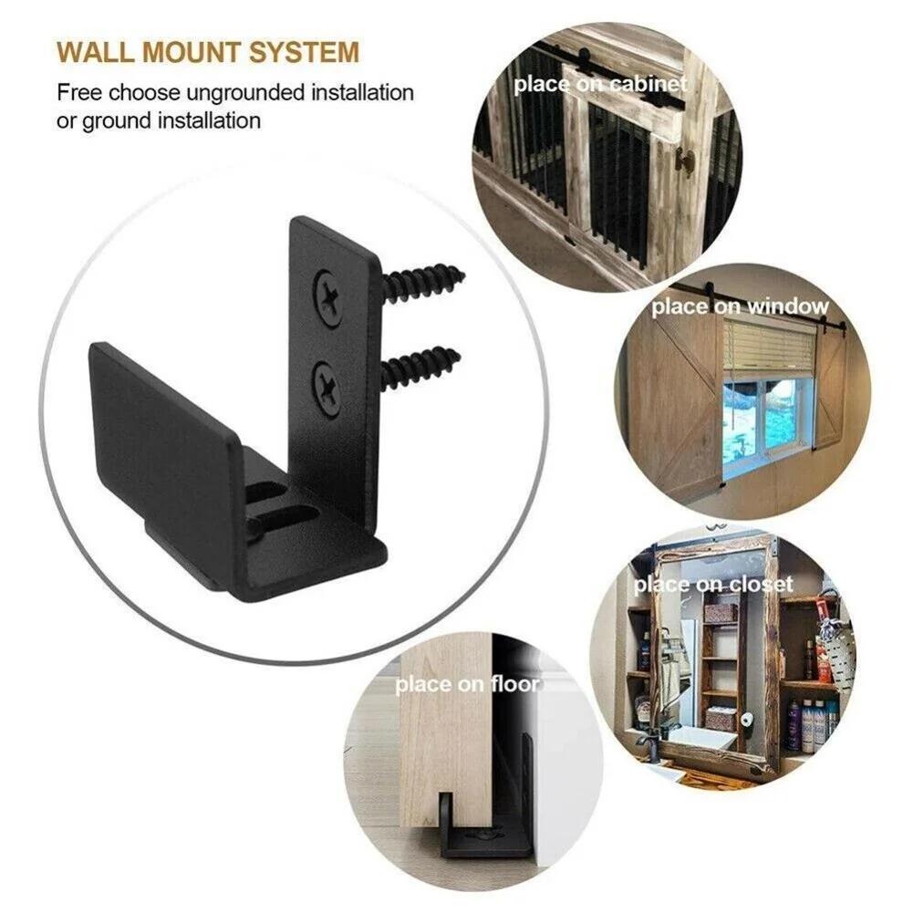 1pcs Sliding Barn Door Bottom Floor Guide Clips Adjustable Sliding Door Floor Guide Universal Door Guides Slotted Swing Stop