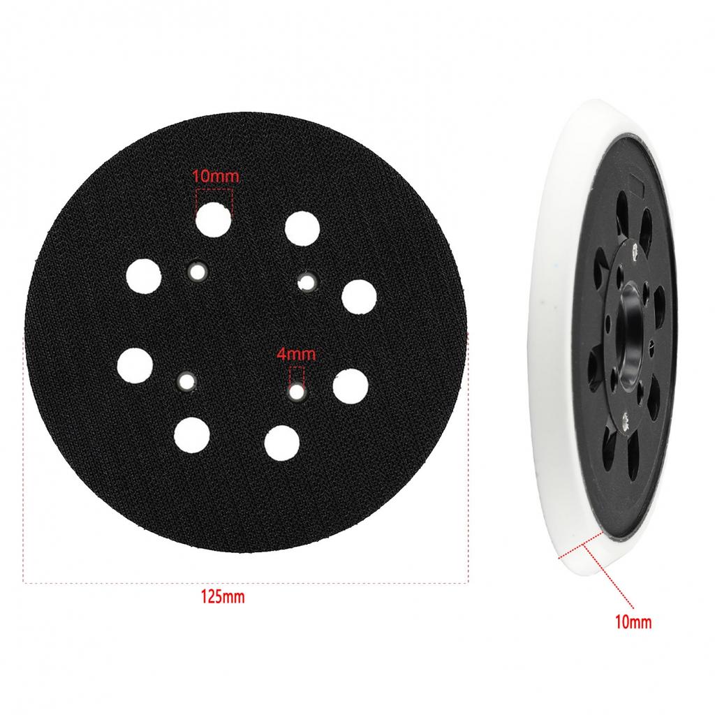 Plastic + PU Backing Pad Sanding Pad 5 Inch/125mm Backing Pad Black