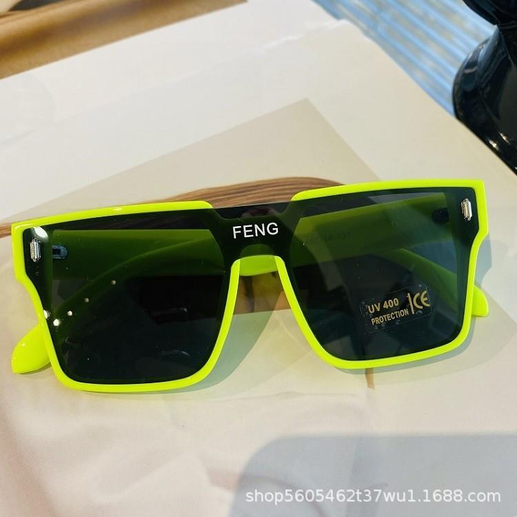 

Зеленые солнцезащитные очки для мужчин, авангардные, для уличной стрельбы, интегрированные черные солнцезащитные очки для женщин, солнцезащитные очки adult