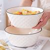 8-Inch Large Ceramic Noodle and Soup Bowl - High-End Household Cutlery for Personal Use