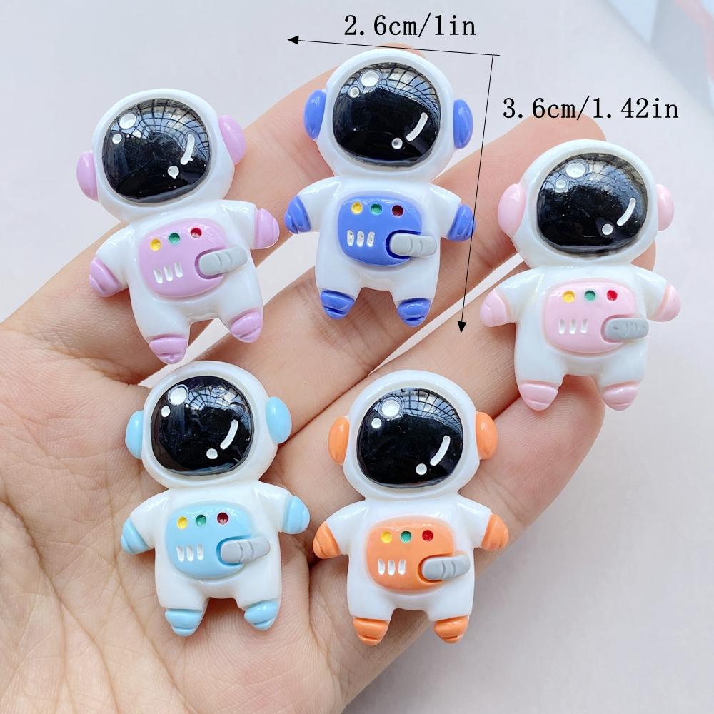 5pcs/10Pcs New Cute Resin Cartoon Astronaut Series Flat Back Scrapbooking DIY Jewelry Craft Decoration Accessories