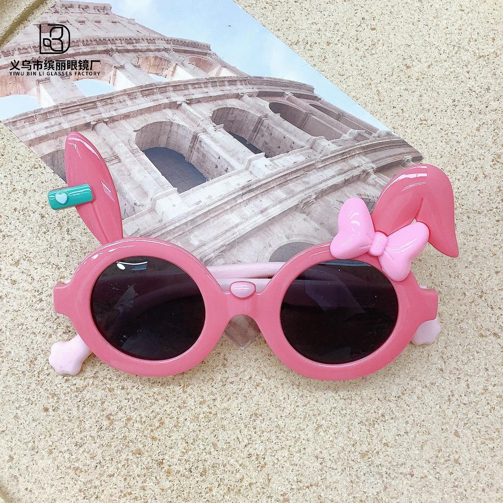 Retro Children'S Glasses Boys And Girls Cute Rabbit Sunscreen Sunshade Sunglasses Baby Cartoon Concave Sunglasses Tide