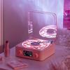 Waves Vinyl-Player Bluetooth-Lautsprecher mit Weißem Rauschen Retro-Plattenspieler-Lautsprecher Schlafhilfe Vitrola-förmiger Lautsprecher mit RGB-Licht