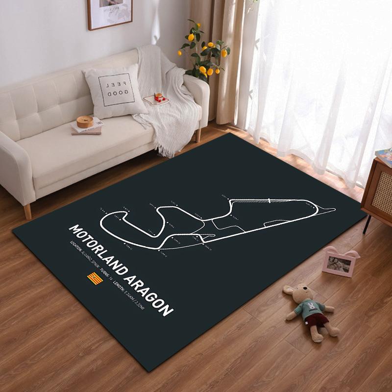 

Motorland Aragon Circuit Map Rug – Perfect for Racing Enthusiasts Suitable for use as an anti-slip game mat for living room and bedroom sofas 40x60cm( 15x23in )