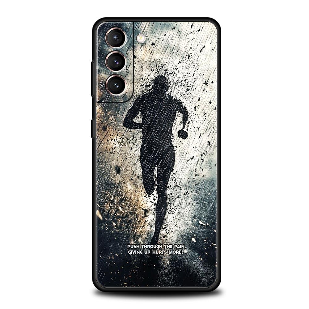 Phone Case For Samsung Galaxy S25 Edge S24 S23 S22 S21 Ultra S20 FE 5G S10 S10E S9 Plus Soft TPU Cover Run marathon Running