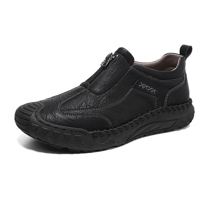 Herren Slip-On Freizeitschuhe Herbst 2025 - Weiche, Rutschfeste Sohle, Reißverschluss, Flacher Absatz, Atmungsaktiv