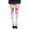 Sweet Bowknot Accent Thigh High Long Socks for Women Halloween Cosplay Parties Fishnet Striped Thigh High Stockings