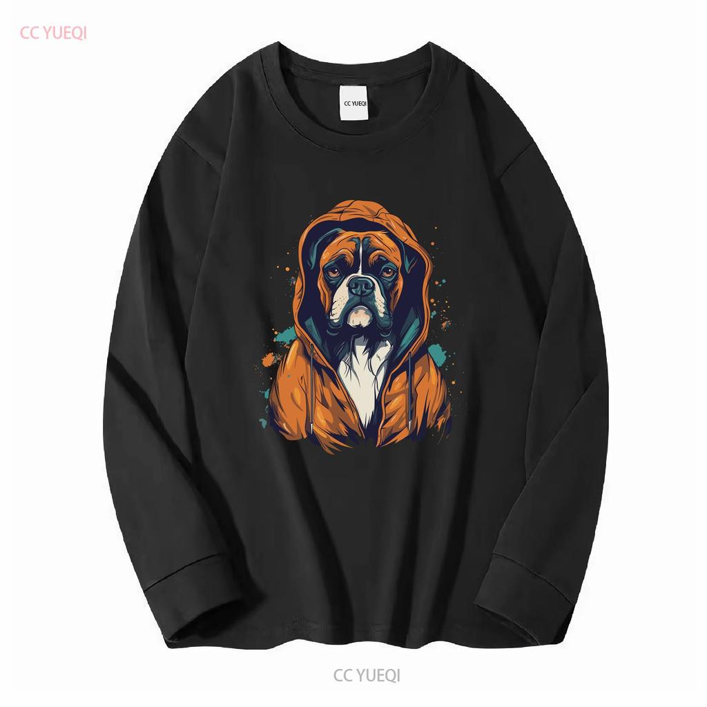 Boxer T Shirt Dog Cool Animal Owner Mom Dad Long or Short Sleeves Vintage Washed Breathable Casual Graphic Comfortable Stylish