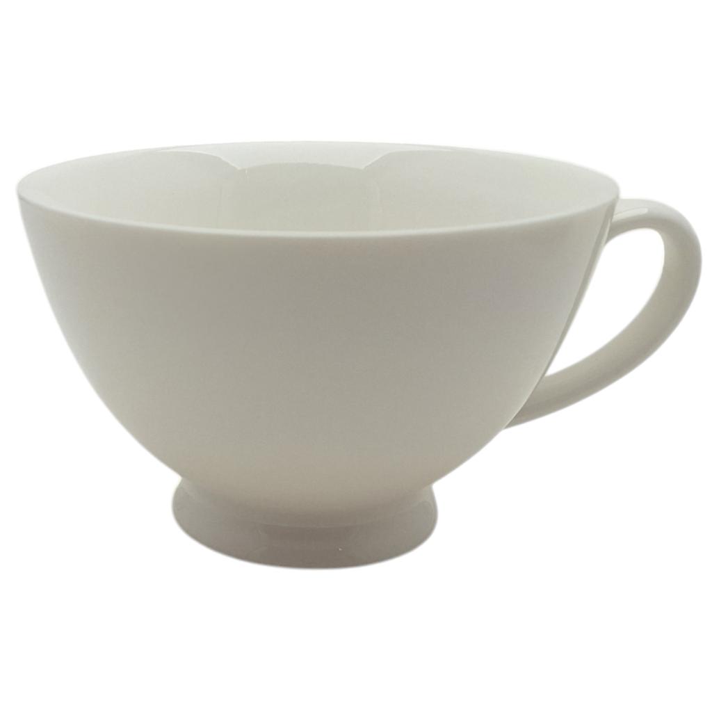 WHITE CERAMIC CUP 260ml WITH OPENWORK SAUCER FOR COFFEE AND TEA