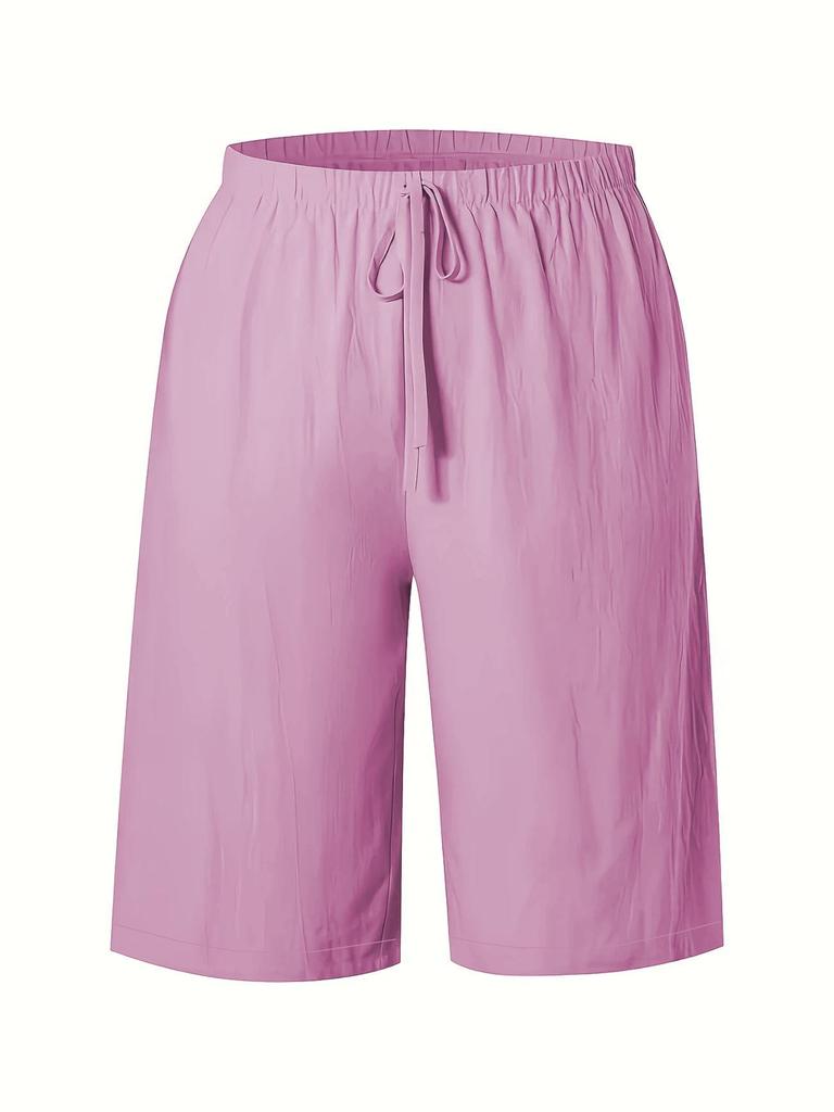European & American Women's Mid-Length Solid Color Casual Fashion Pants