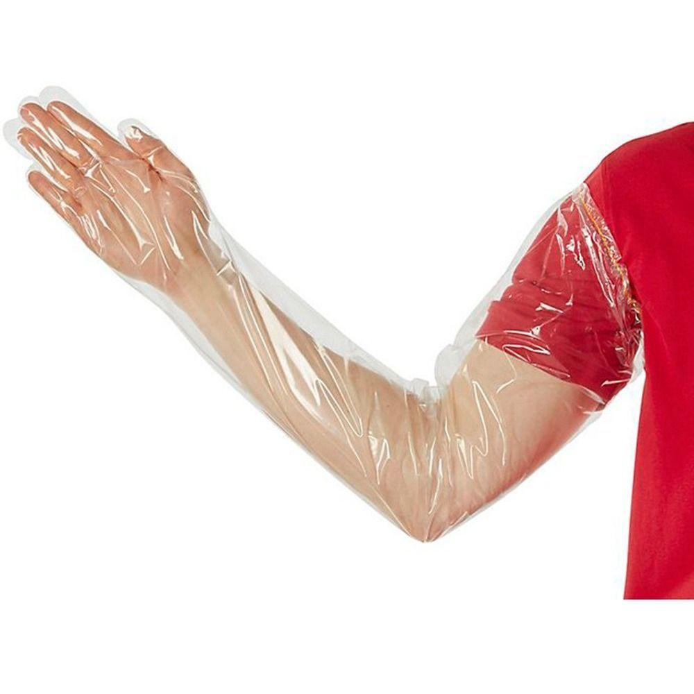 50Pcs Plastic Long Arm Glove Clear Plastic Glove Non-toxic Disposable Vet Glove  Midwifery