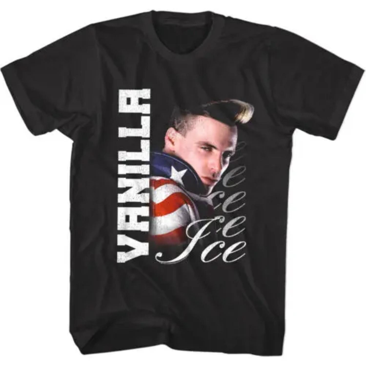 Vanilla Ice Stars & Stripes Mens T-Shirt USA American Flag Rapper S чёрный