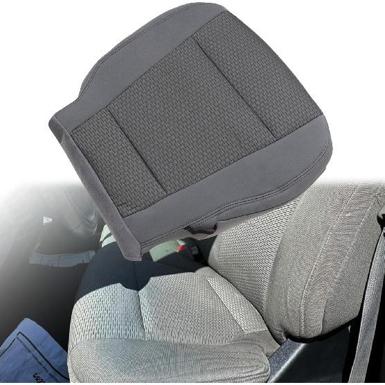 Gray Front Driver Side Bottom Replacement Cloth Seat Covers Compatible with Ford F250 F350 F450 F550 2017 2018 2019 2020 2021