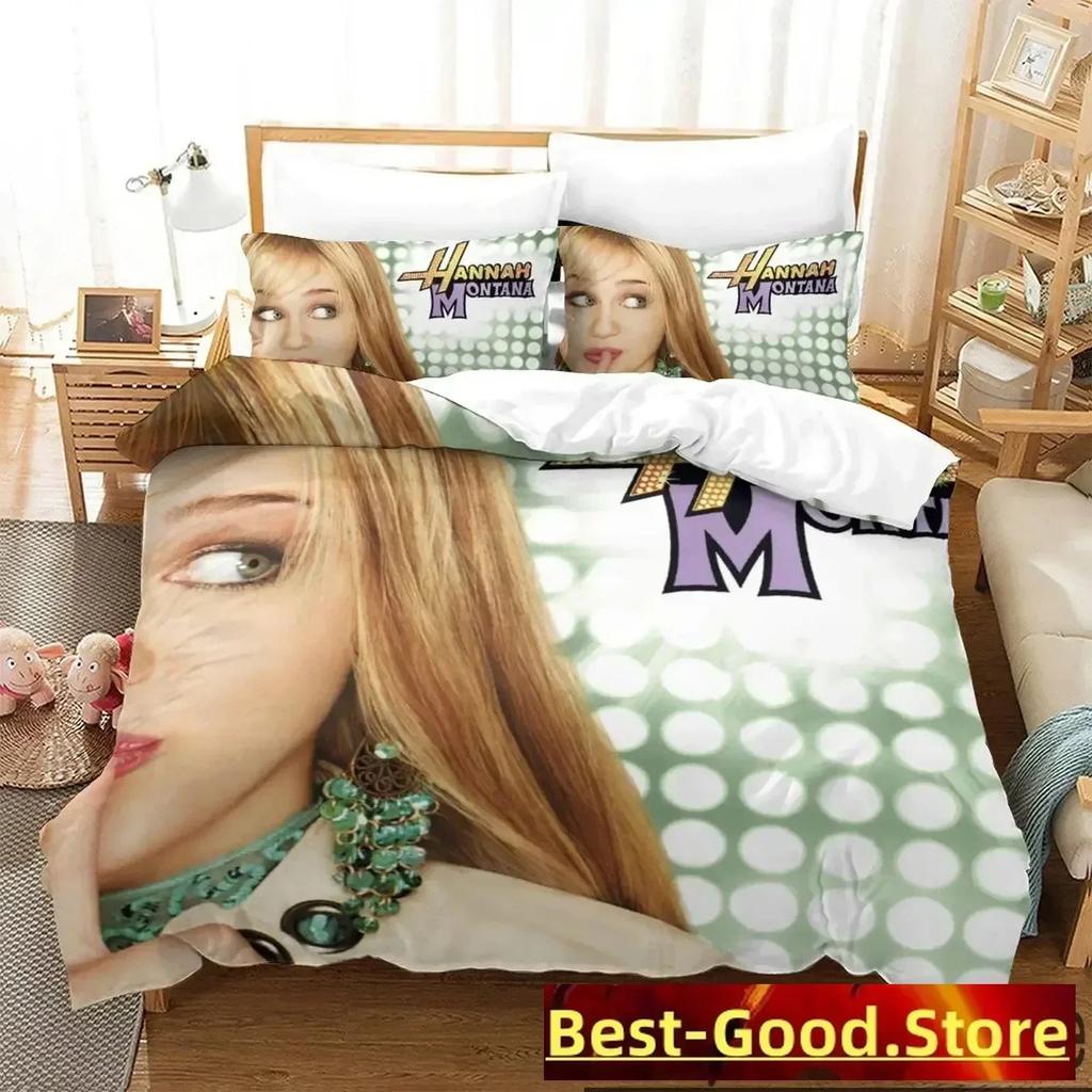 3D Print Hannah Montana Bedding Set Duvet Cover Sheet Printed Bed Set Pillowcase Bed Full Queen King Size Comforter Bedroom