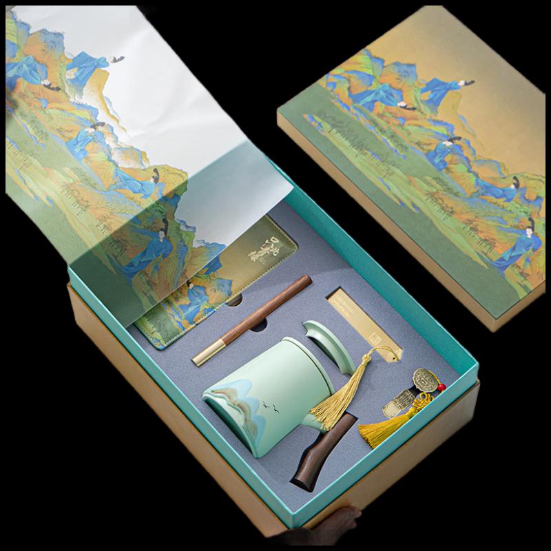 Pinjian Only Green Ceramic Office Cup Set