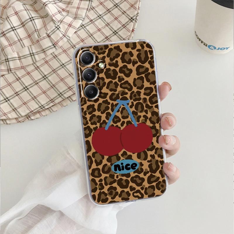 Leopard Mjukt Transparent Silikonfodral För Xiaomi Redmi Note 13 14T 15 Samsung A55 A35 S24 FE S25 iPhone Huawei Honor 200 Kameraskydd Stöttåligt Skydd