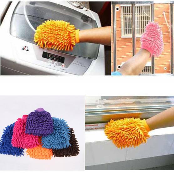 Automyčka Oboustranné rukavice Žinylkové mikrovlákno Rukavice Husté Čištění auta Voskový štětec na detaily Čištění štětců