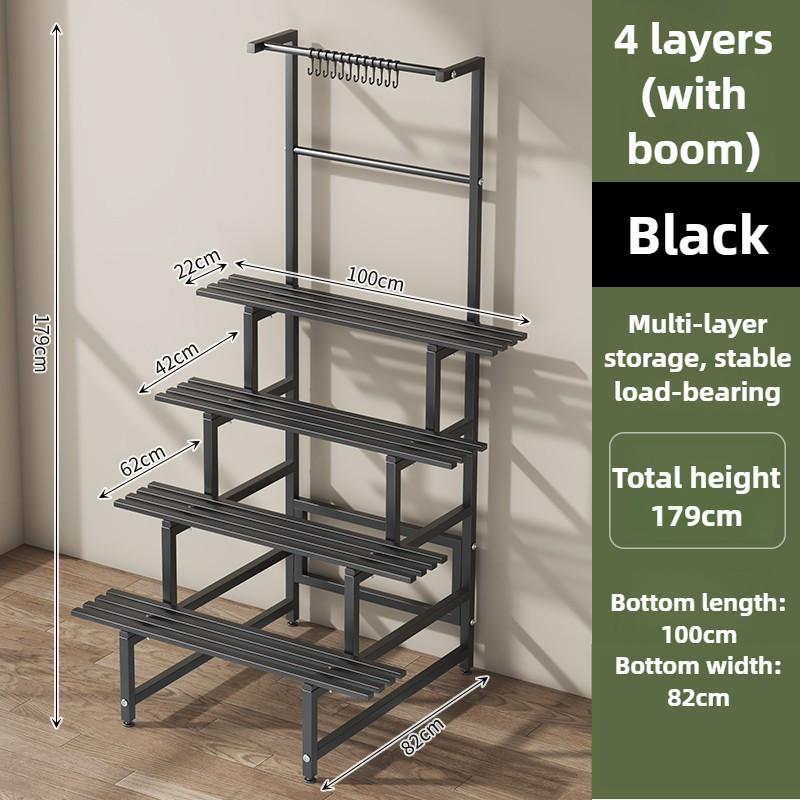 Waterproof Multi-Layer Ladder Shelf Stainless Steel Metal Flower Step Display Stands Balcony Flower Room Plant Rack