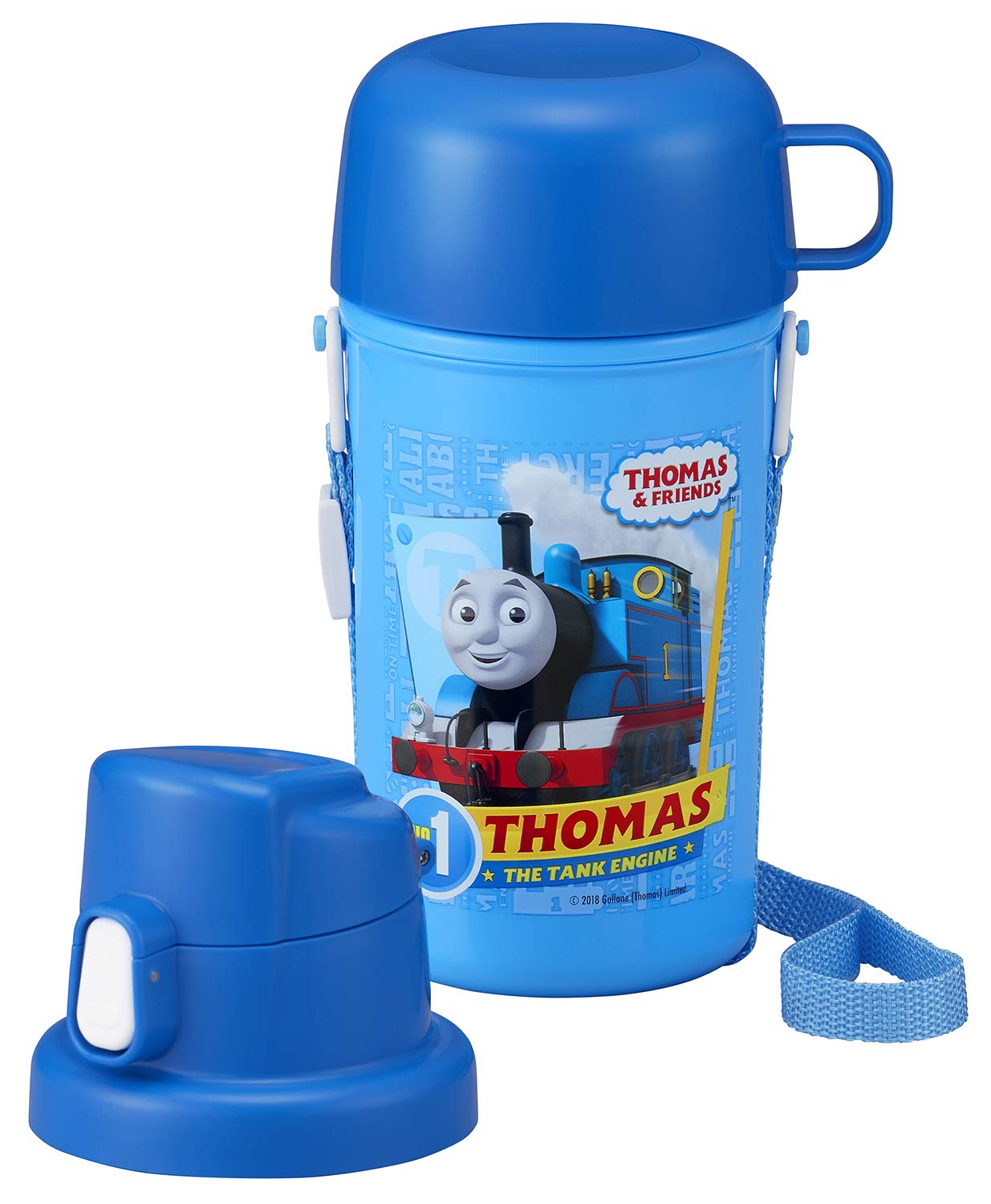 

OSK Thomas the Tank Engine Mug Water 450ml Cap to Change Made in 2-Way Bottle, [Replace Label], Japan, SC-450BC синий