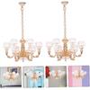 2pcs Dollhouse Chandelier Miniature Lamp Mini House Photo Prop Mini Furniture Mini Ceiling Lamp Tiny Hanging Light Mini DIY Ceiling Light Sand Table